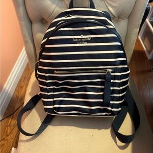 Kate Spade Navy and White Striped Backpack